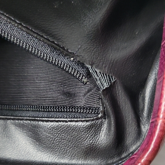 Vintage Sharif Multicolor Leather Satchel in Green, Purple and Burgundy - Picture 12 of 14